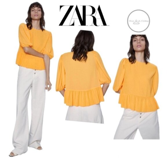Zara Flowing Blouse Size Medium - Picture 1 of 7